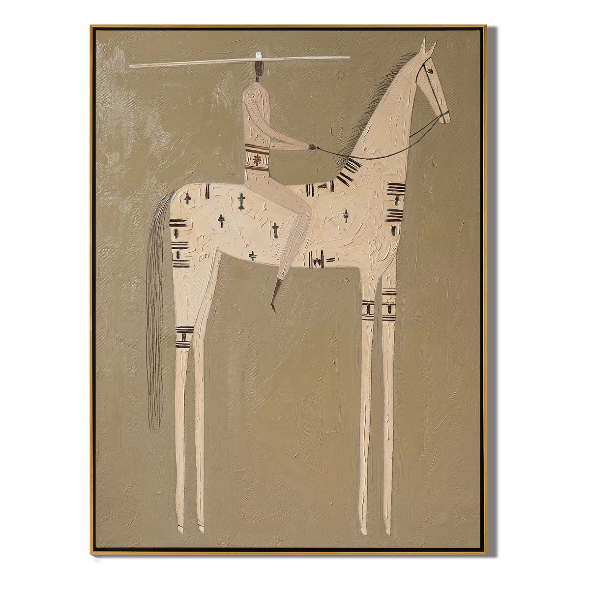 Ivory Horse Keeps Symbols - Vintage Americana wall art image 2