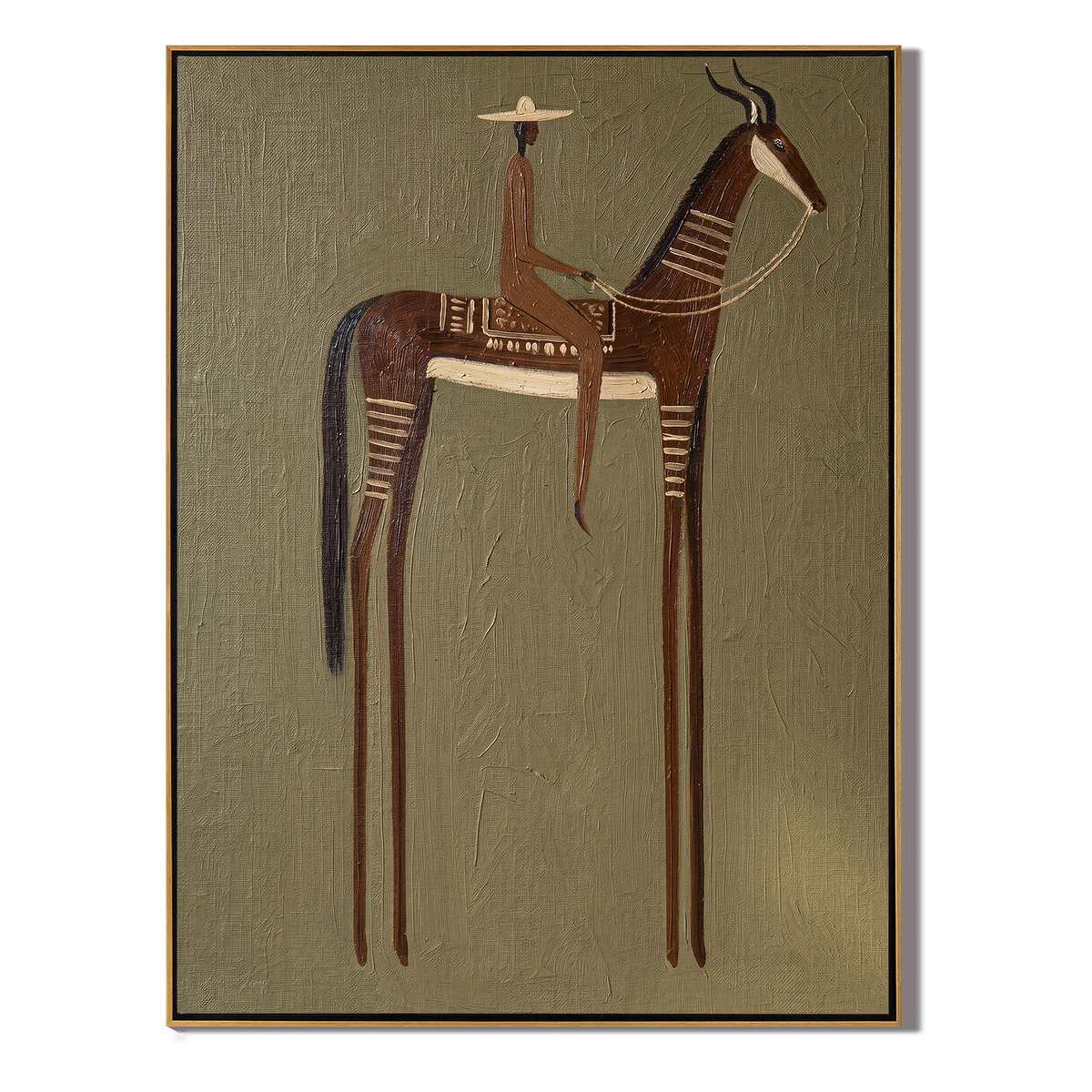 Antlers Rise Above Olive - Vintage Americana wall art image 2