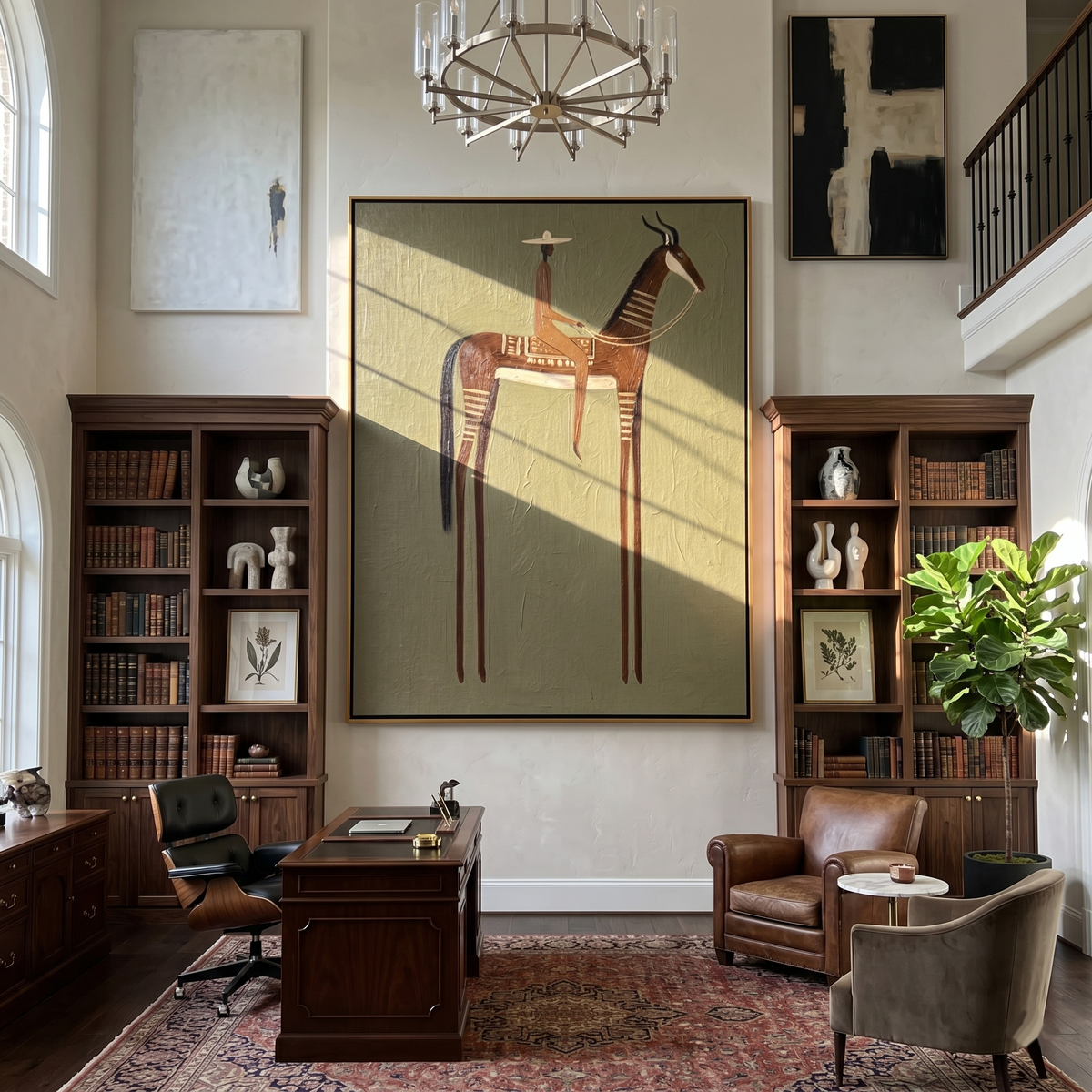 Antlers Rise Above Olive - Vintage Americana wall art image 4