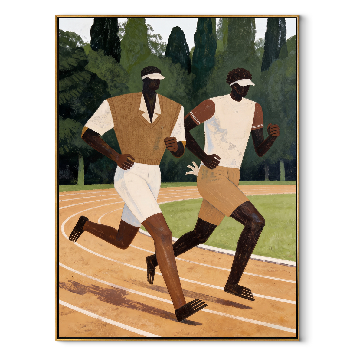 Two Runners Break Distance - Vintage Americana wall art image 2