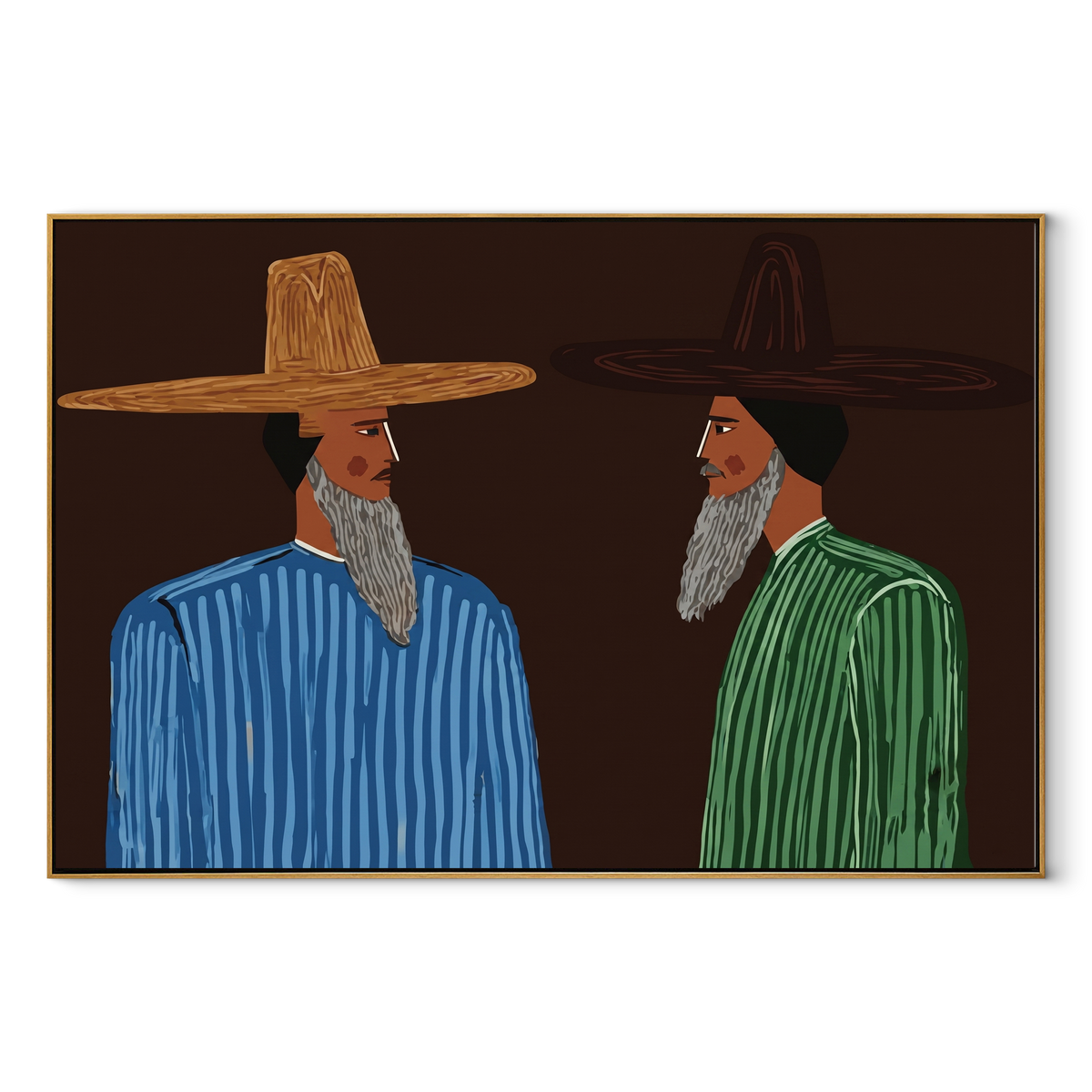 Beards Speak Across Night - Vintage Americana wall art image 2