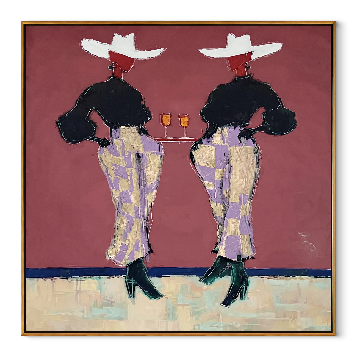 Two Glasses Mark Evening - Vintage Americana wall art image 2