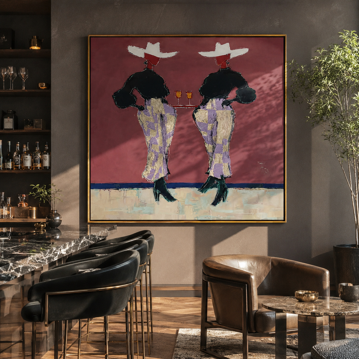 Two Glasses Mark Evening - Vintage Americana wall art image 6