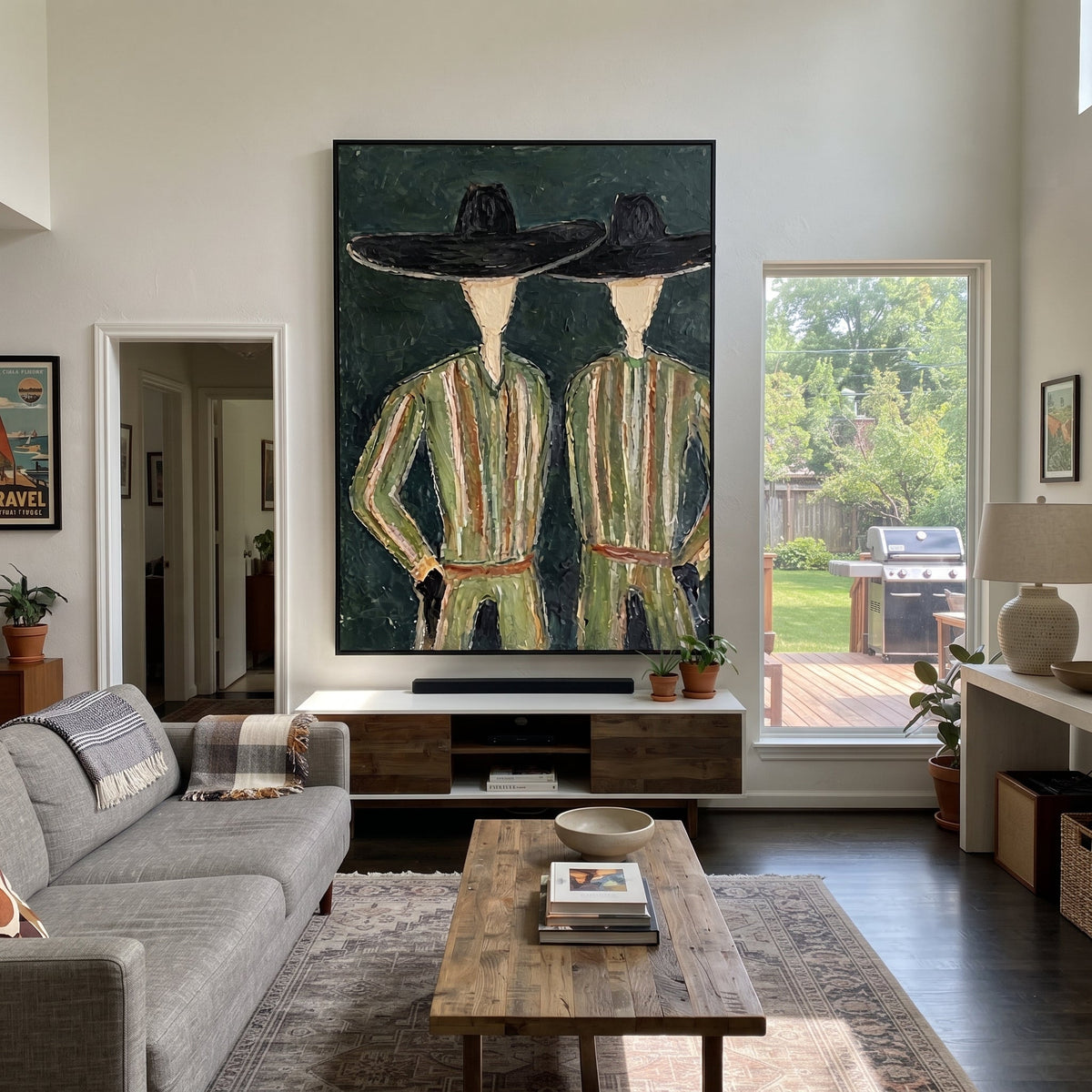 Black Hats Shelter Green - Vintage Americana wall art image 1