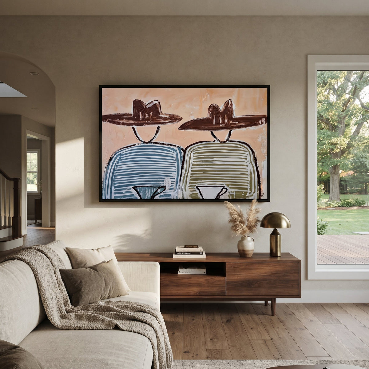 Blue Stripes Share Coffee - Vintage Americana wall art image 1