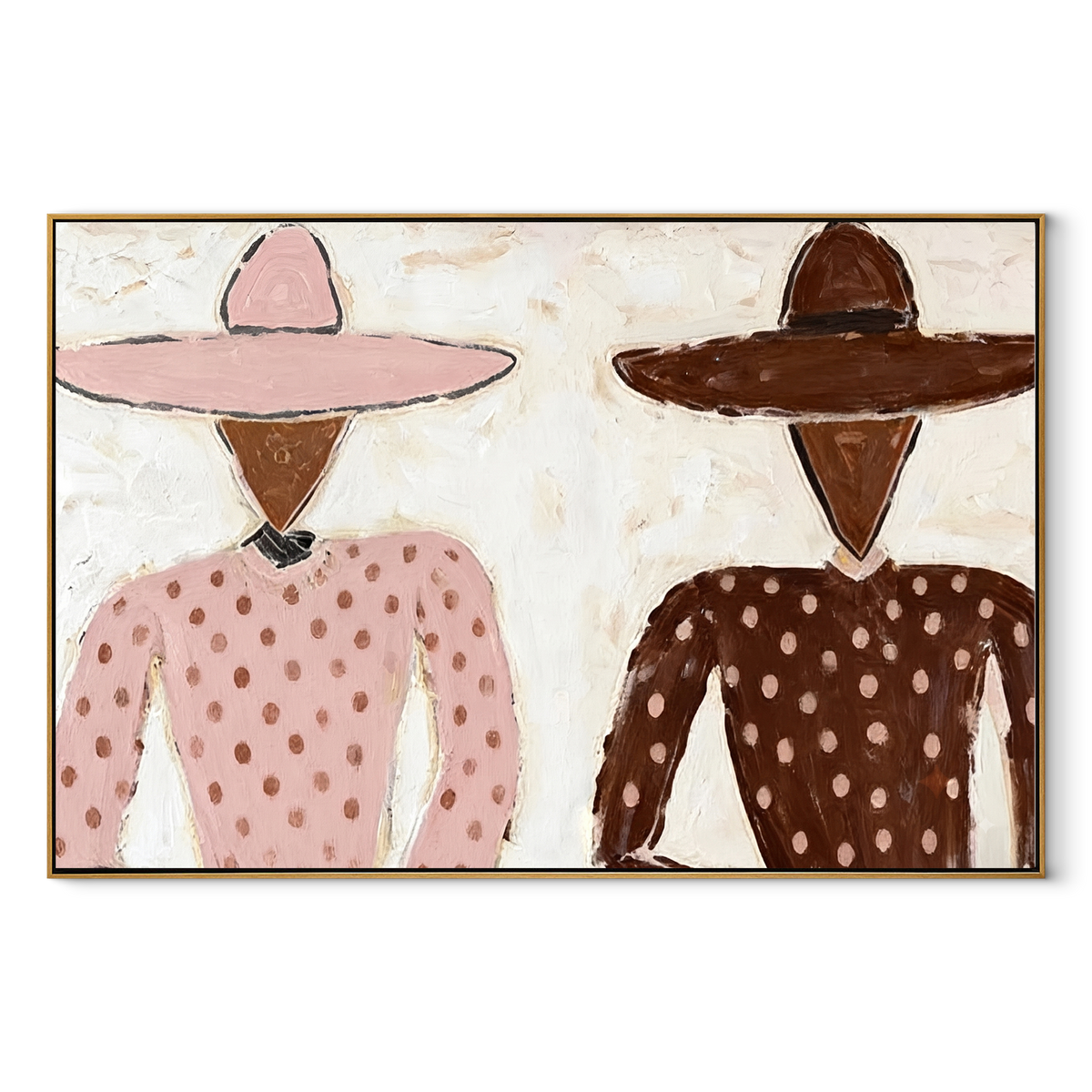 Pink Dots Meet Brown - Vintage Americana wall art image 2