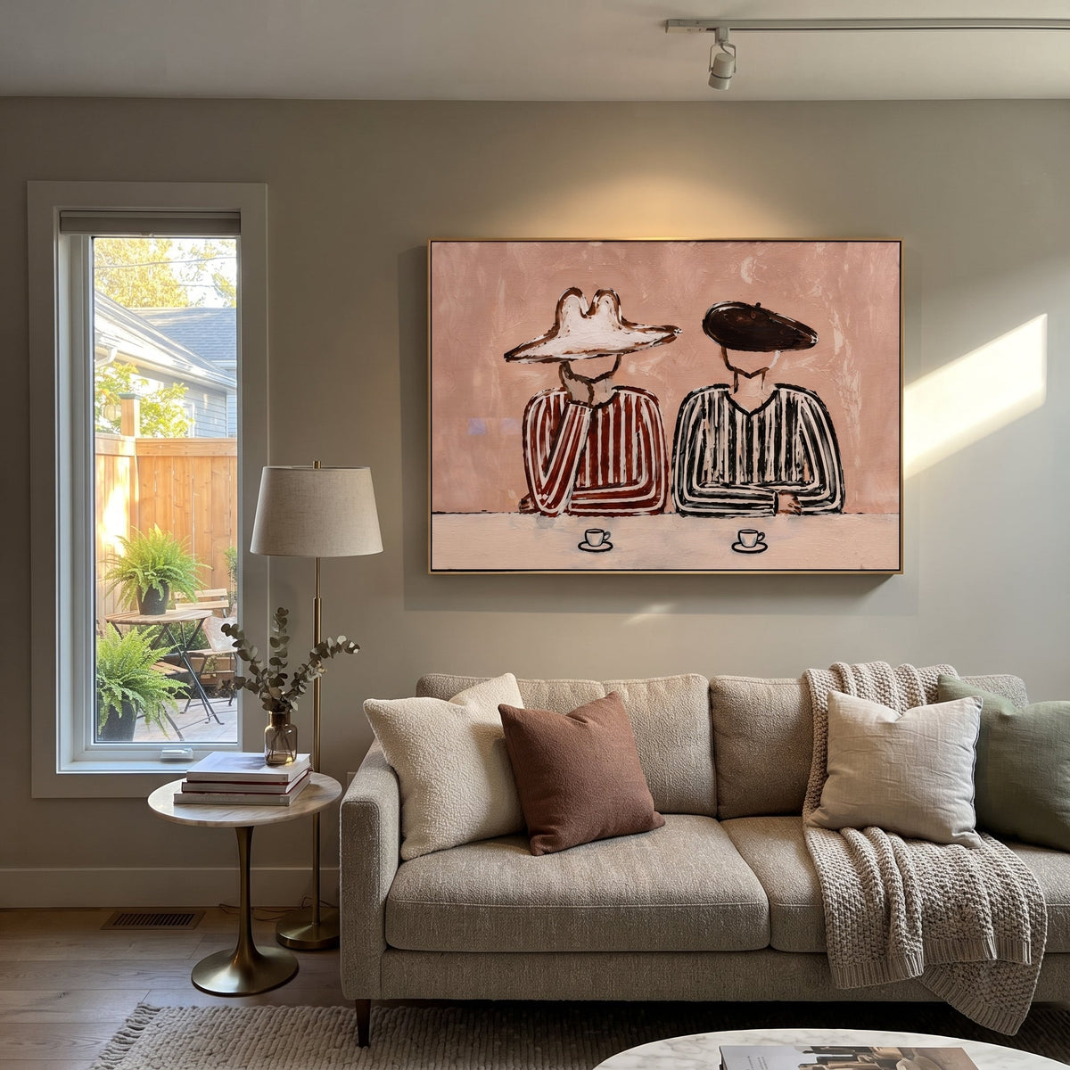 Striped Cups Rest Together - Vintage Americana wall art image 3