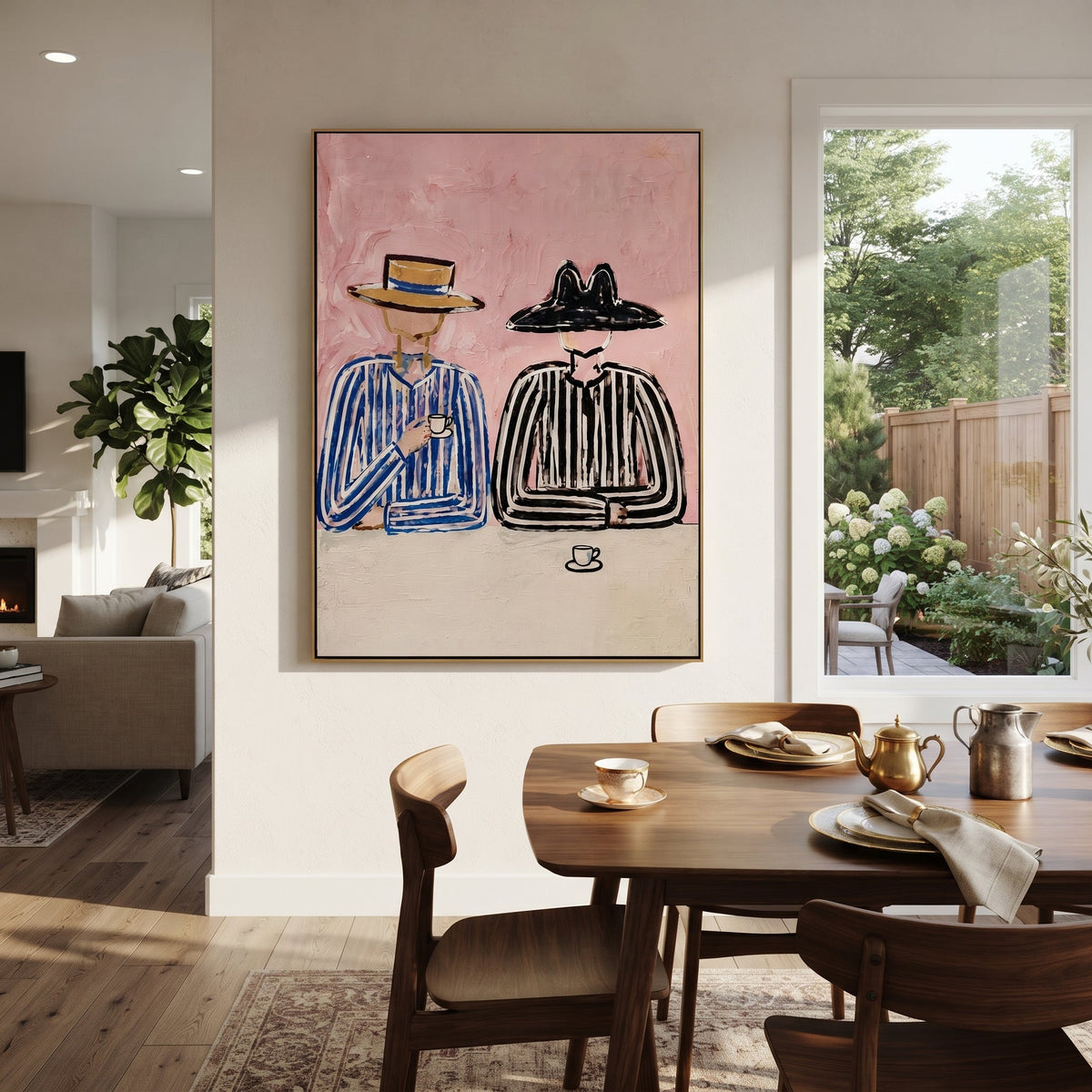 Blue Stripes Guard Coffee - Vintage Americana wall art image 1