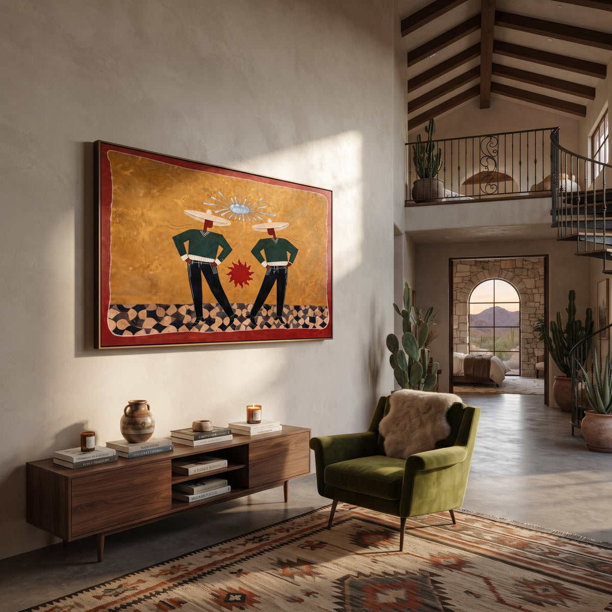 Twin Figures Frame Sun - Vintage Americana wall art image 5