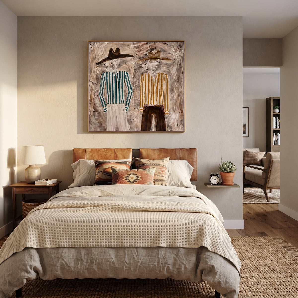 Ochre Stripes Weather Gray - Vintage Americana wall art image 3