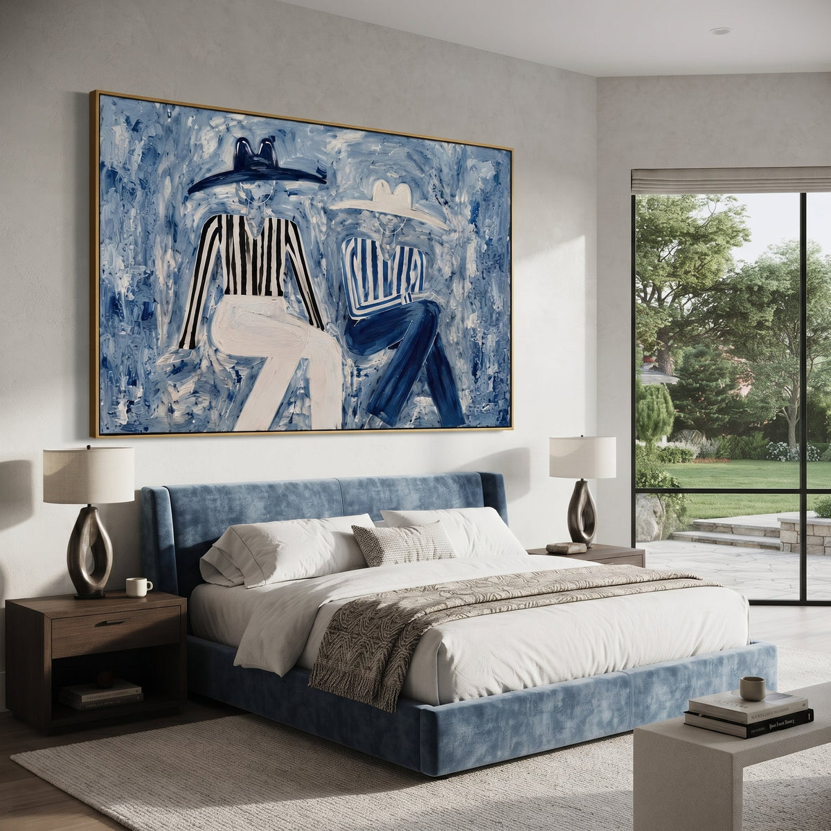 Blue Coats Cross Stillness - Vintage Americana wall art image 1