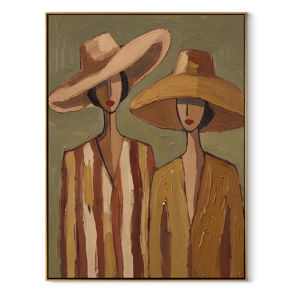 Wide Hats Share Olive - Vintage Americana wall art image 2
