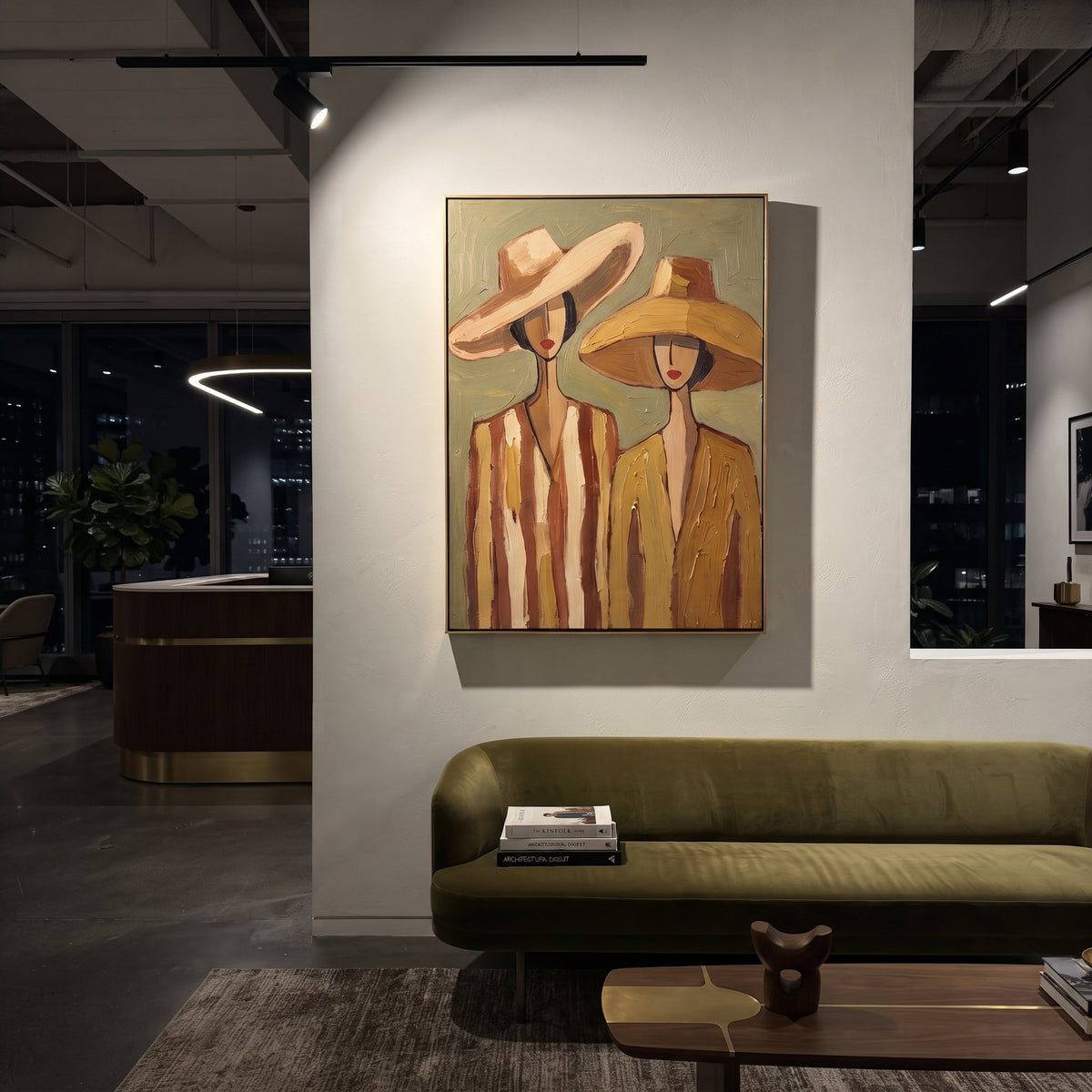 Wide Hats Share Olive - Vintage Americana wall art image 6