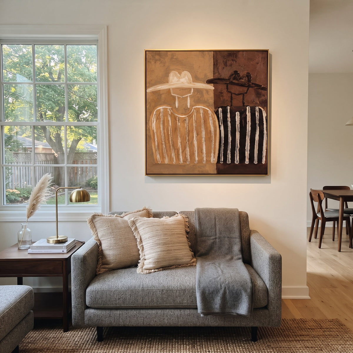 Brown Stripes Divide Silence - Vintage Americana wall art image 3