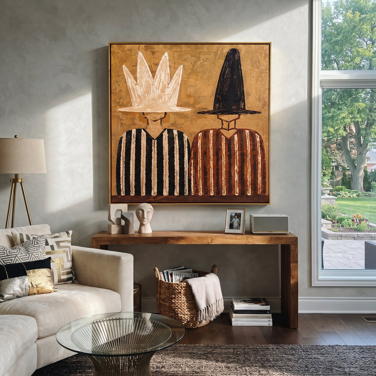 White Crown Meets Black - Vintage Americana wall art image 1