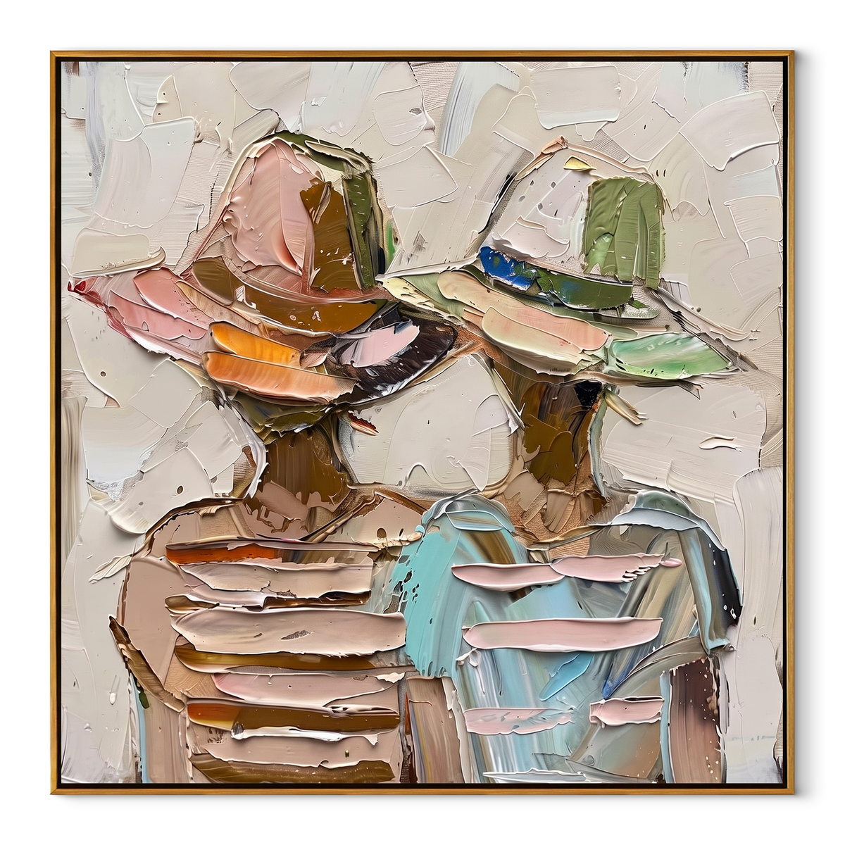 Pastel Hats Layer Faces - Vintage Americana wall art image 2