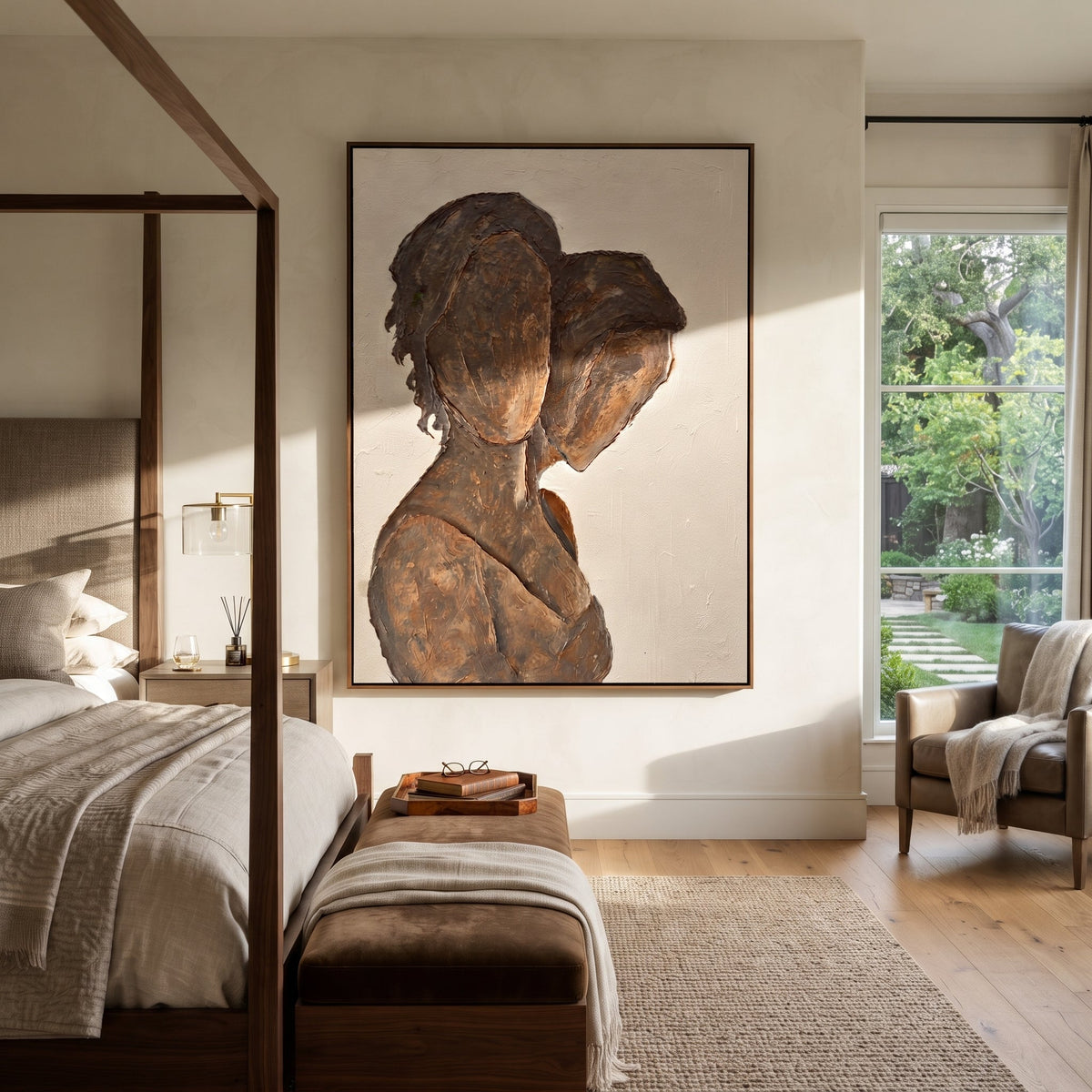 Two Profiles Share Bronze - Vintage Americana wall art image 1