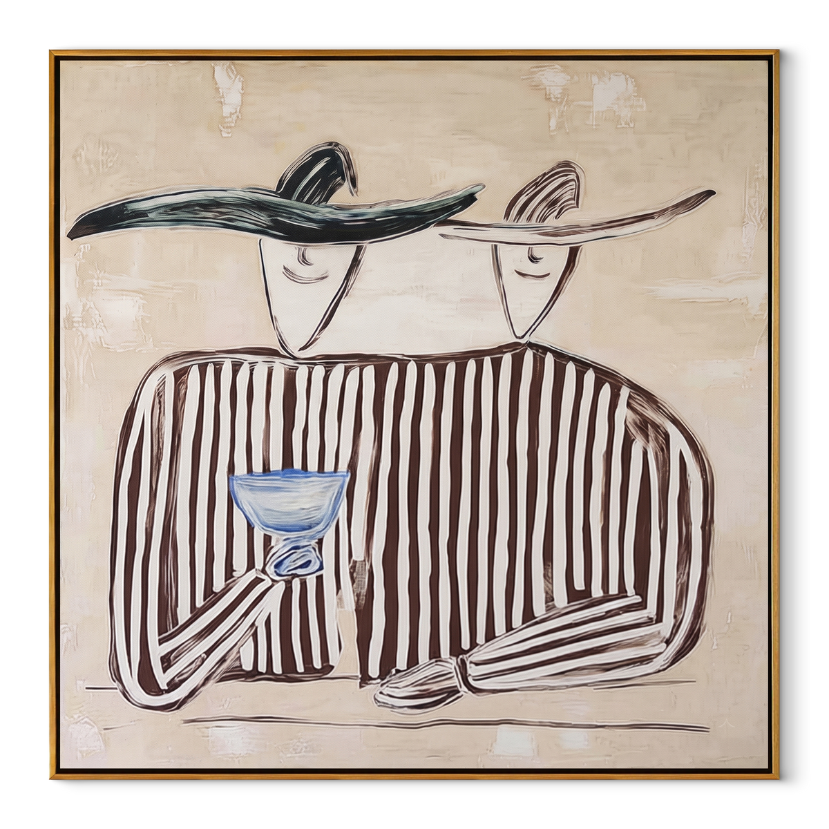 Blue Glass Holds Stripes - Vintage Americana wall art image 2