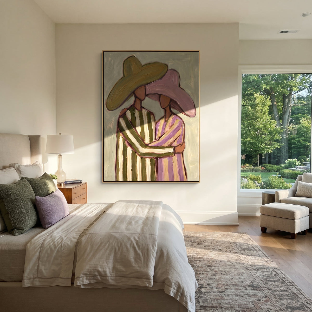 Striped Embrace Holds Olive - Vintage Americana wall art image 3