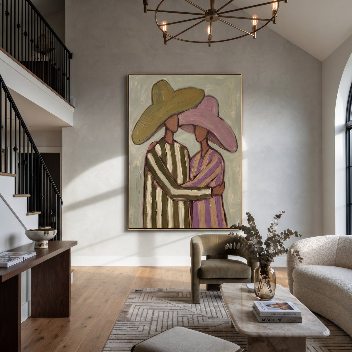 Striped Embrace Holds Olive - Vintage Americana wall art image 5