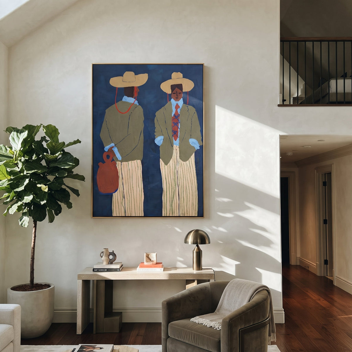 Blue Wall Holds Travelers - Vintage Americana wall art image 1
