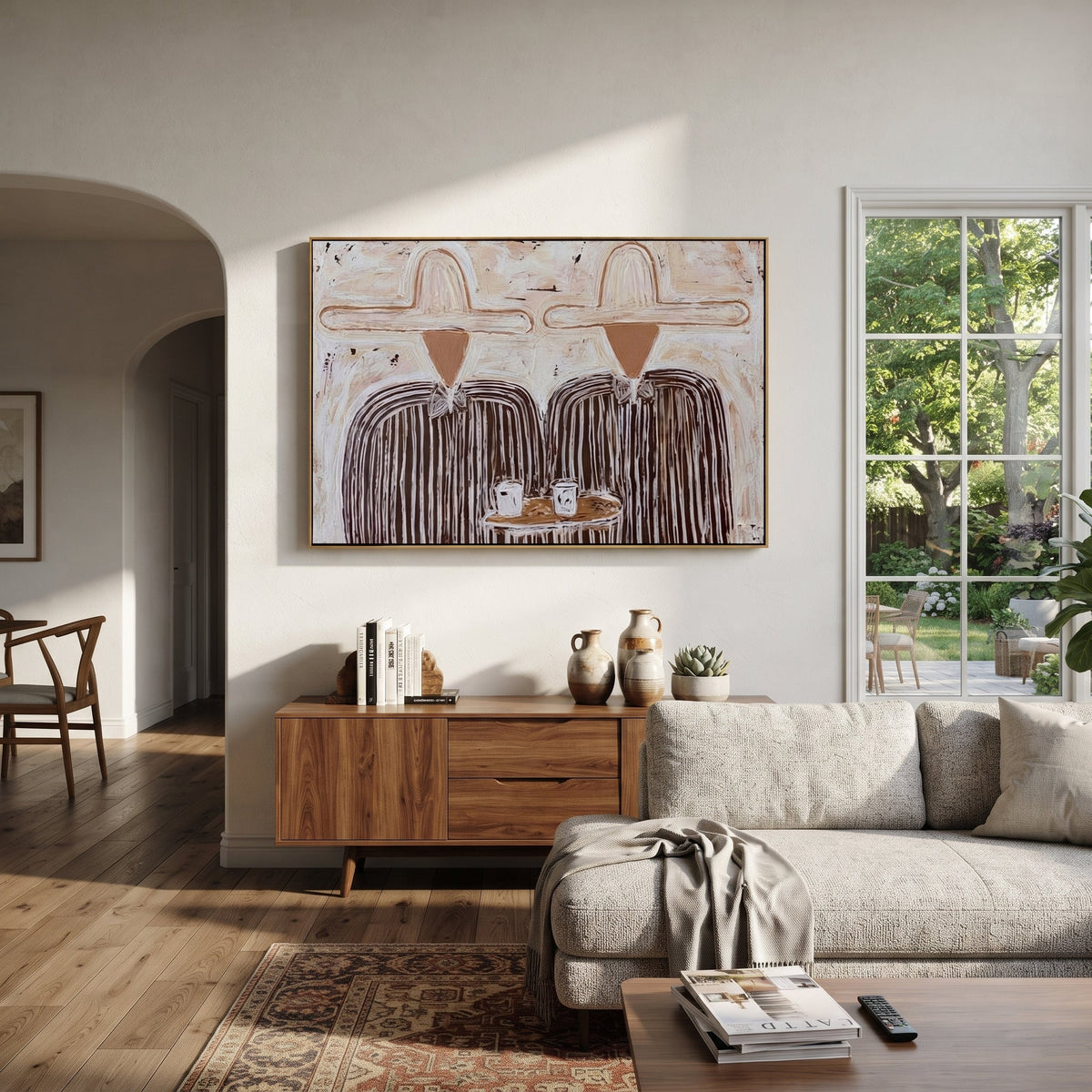 White Hats Share Breakfast - Vintage Americana wall art image 1