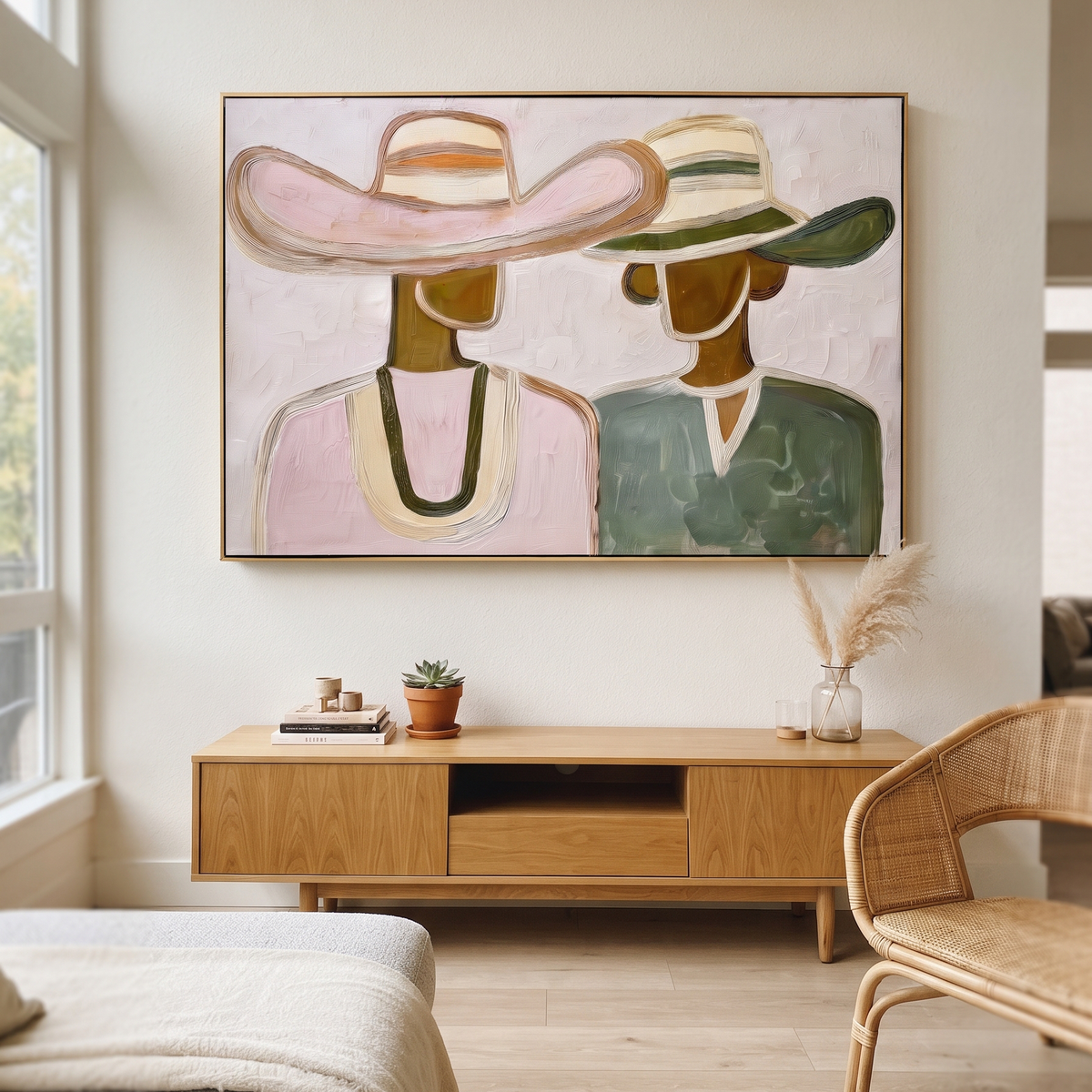 Pink Hat Meets Green - Vintage Americana wall art image 1