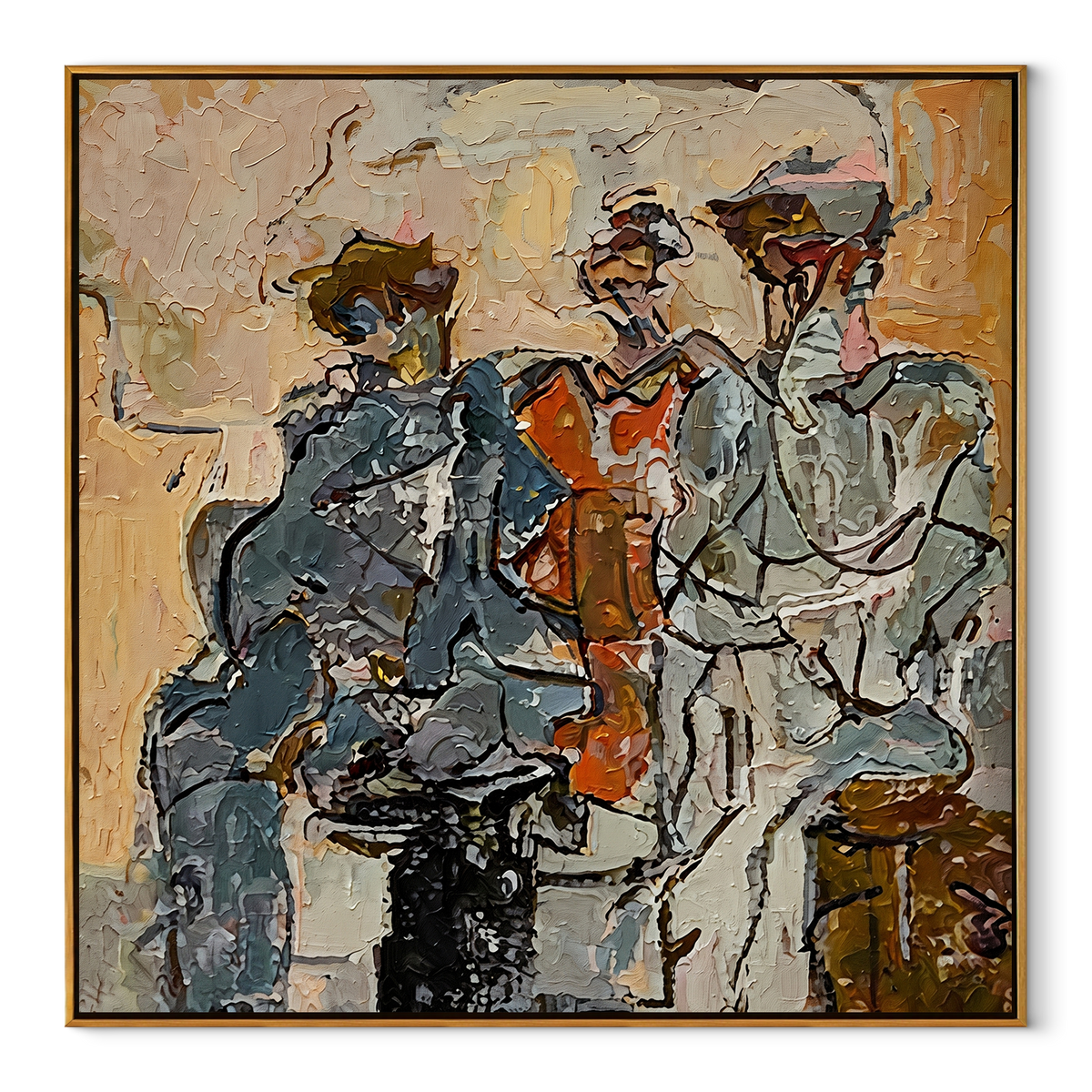 Three Musicians Gather Color - Vintage Americana wall art image 2