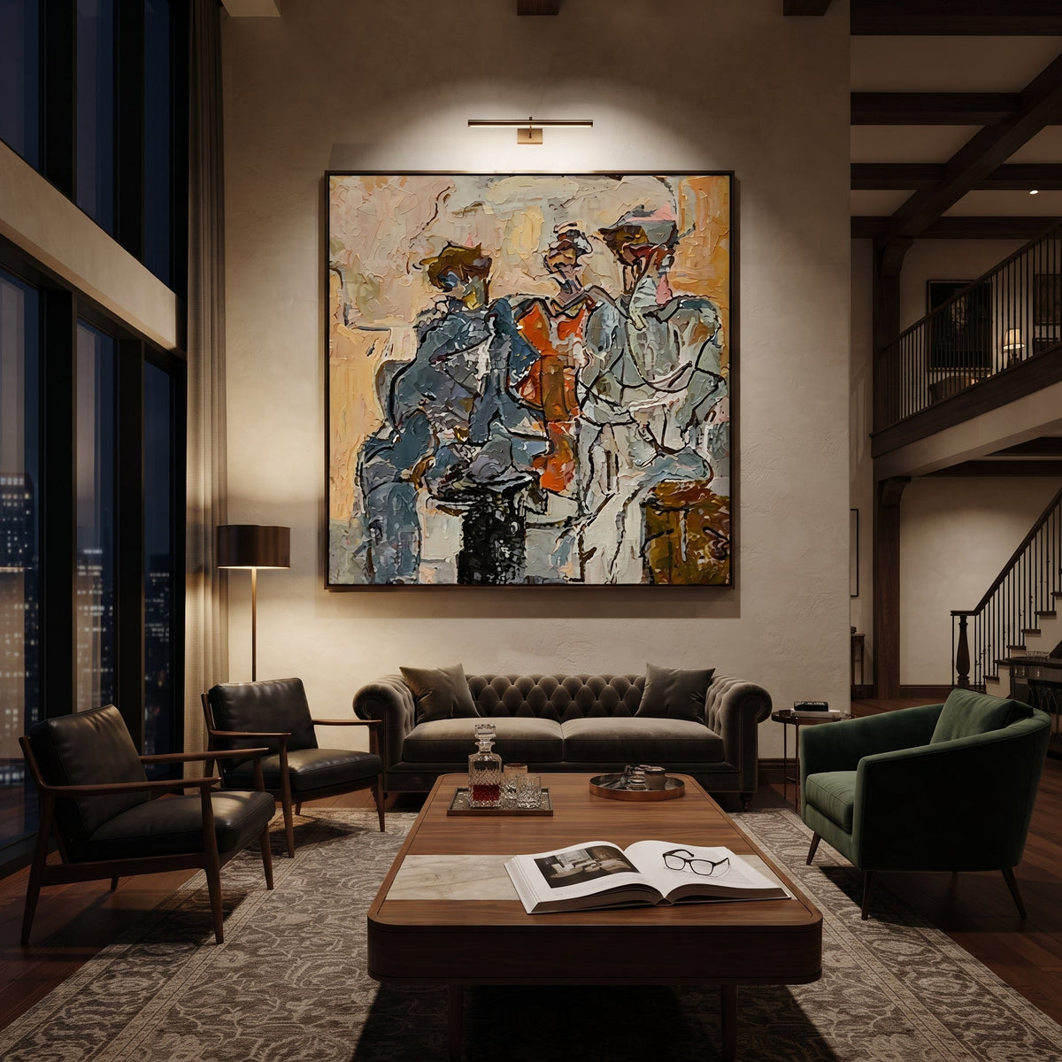 Three Musicians Gather Color - Vintage Americana wall art image 4