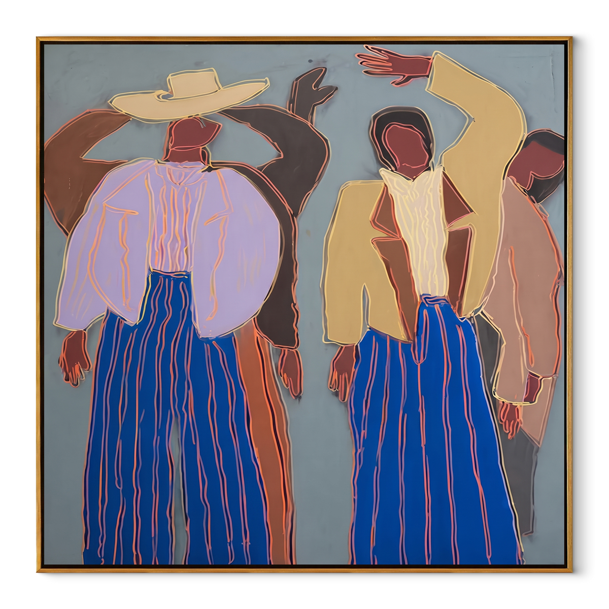 Raised Hands Break Blue - Vintage Americana wall art image 2