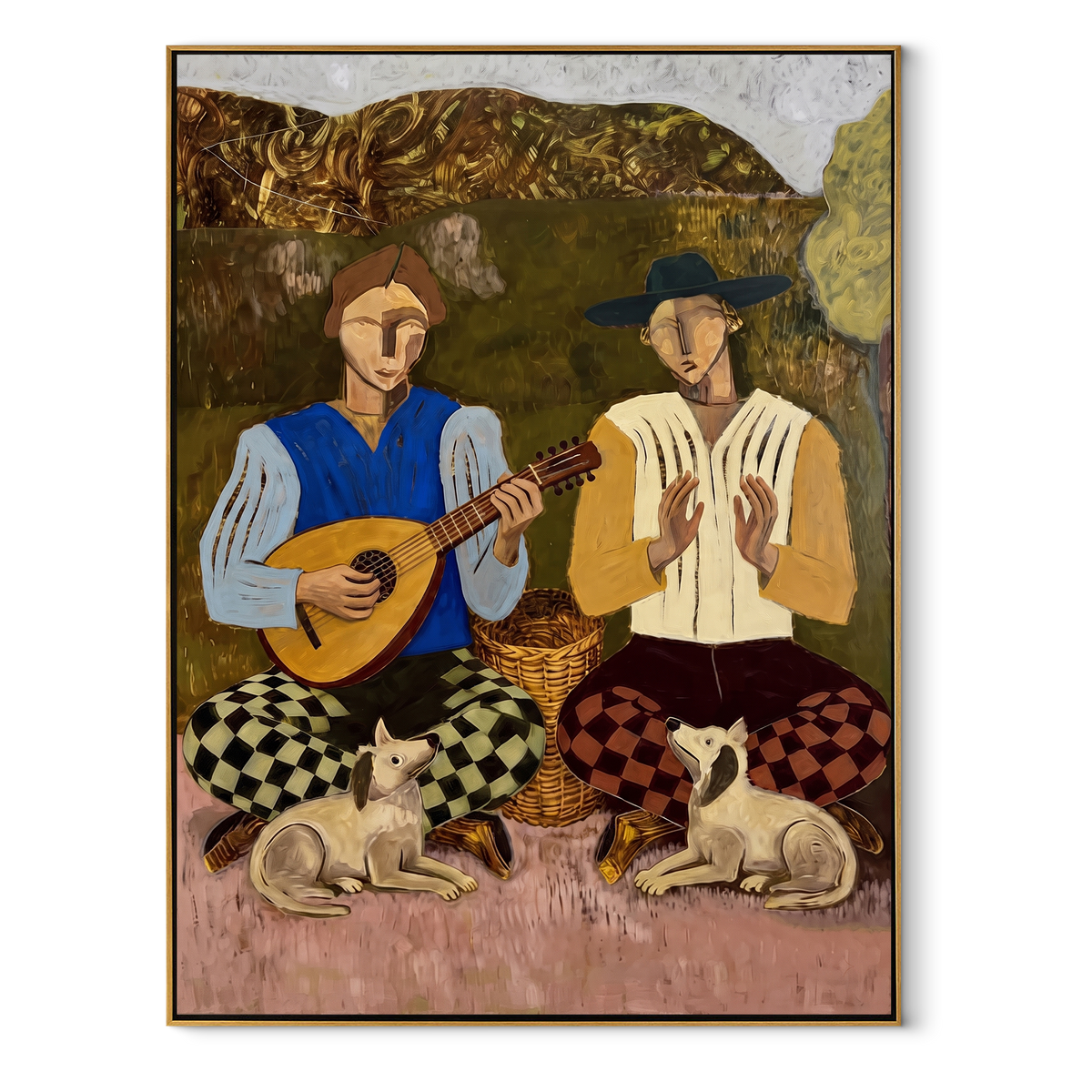 Two Guitars Calm Dogs - Vintage Americana wall art image 2