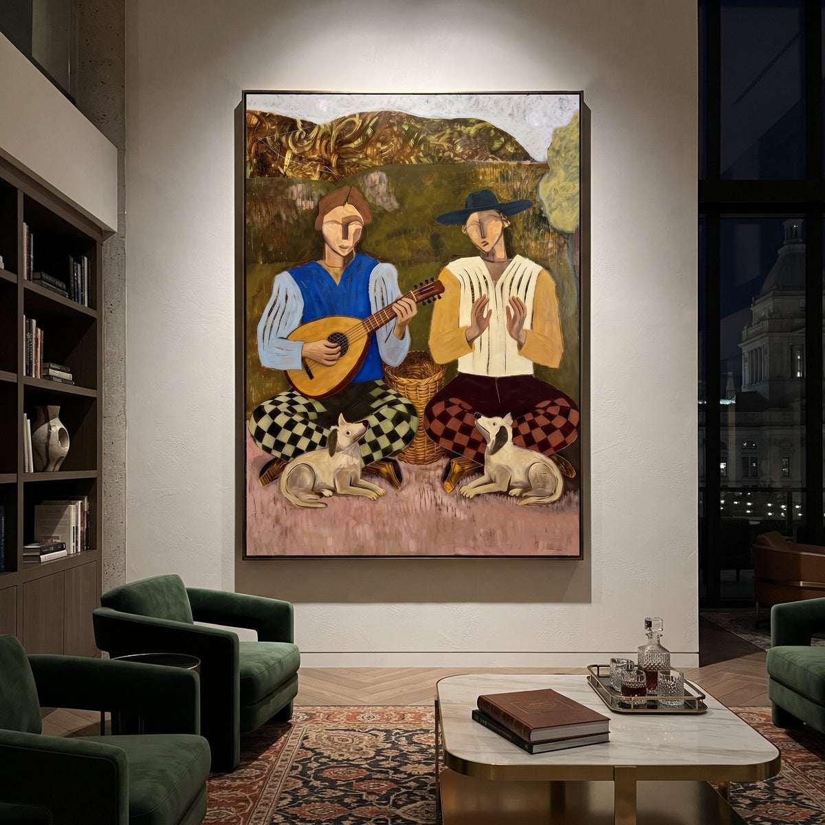 Two Guitars Calm Dogs - Vintage Americana wall art image 6