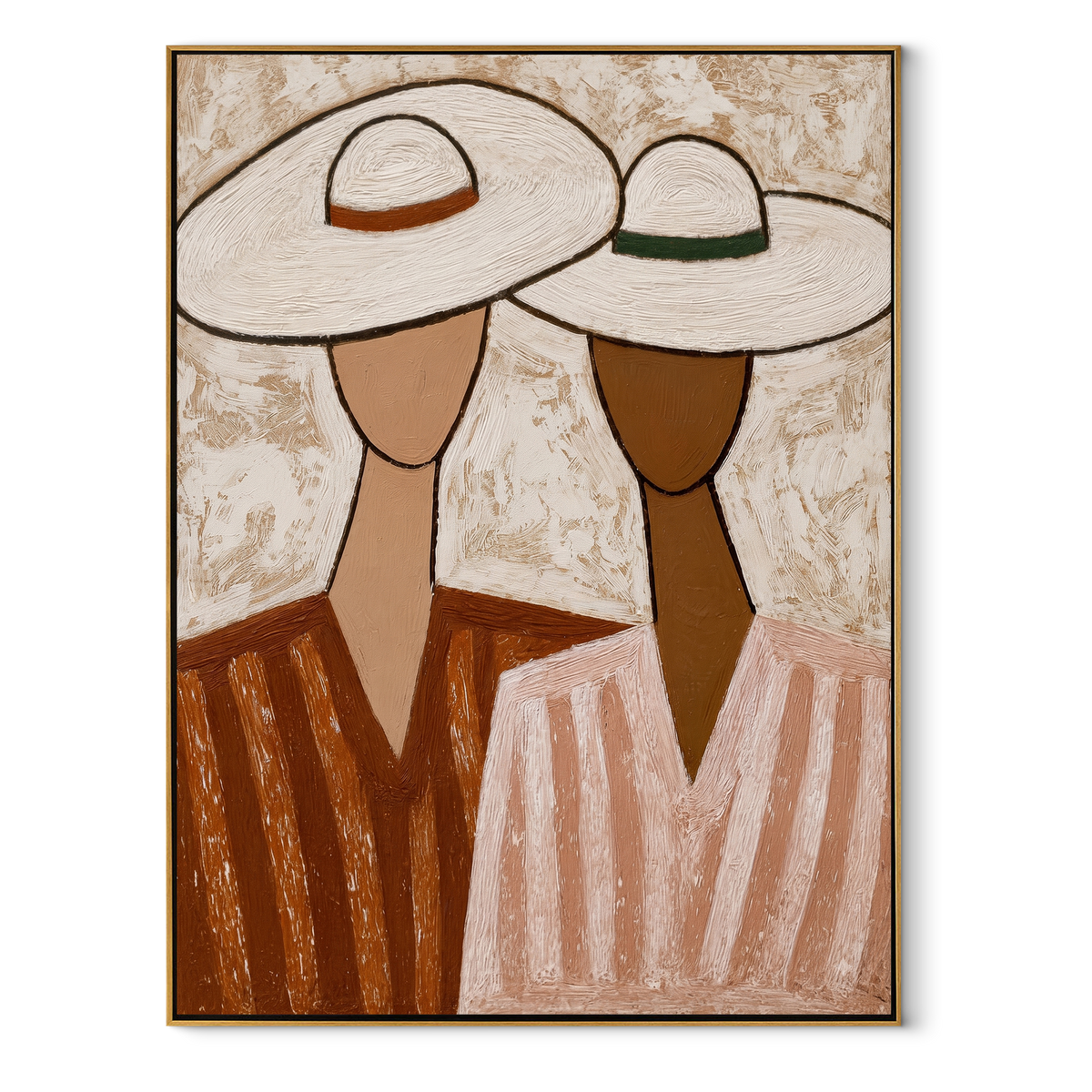 White Hats Lean Together - Vintage Americana wall art image 2