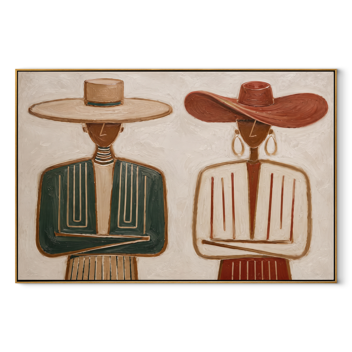 Green Suit Faces Ivory - Vintage Americana wall art image 2