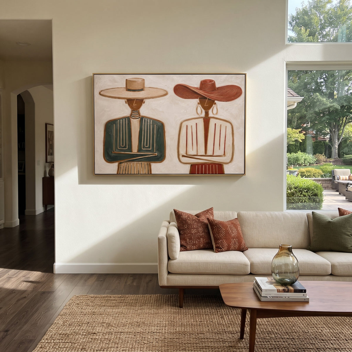 Green Suit Faces Ivory - Vintage Americana wall art image 4