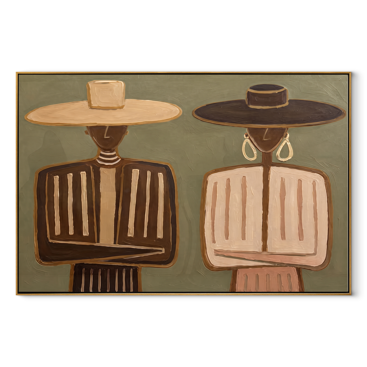 Tan Brims Frame Stripes - Vintage Americana wall art image 2