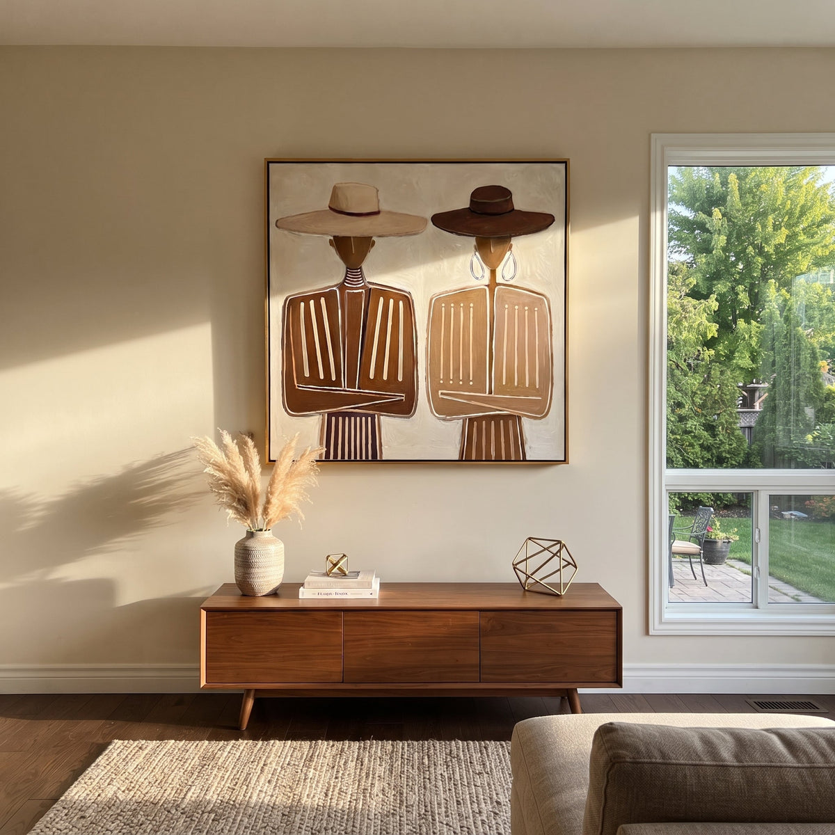 White Hat Meets Brown - Vintage Americana wall art image 1