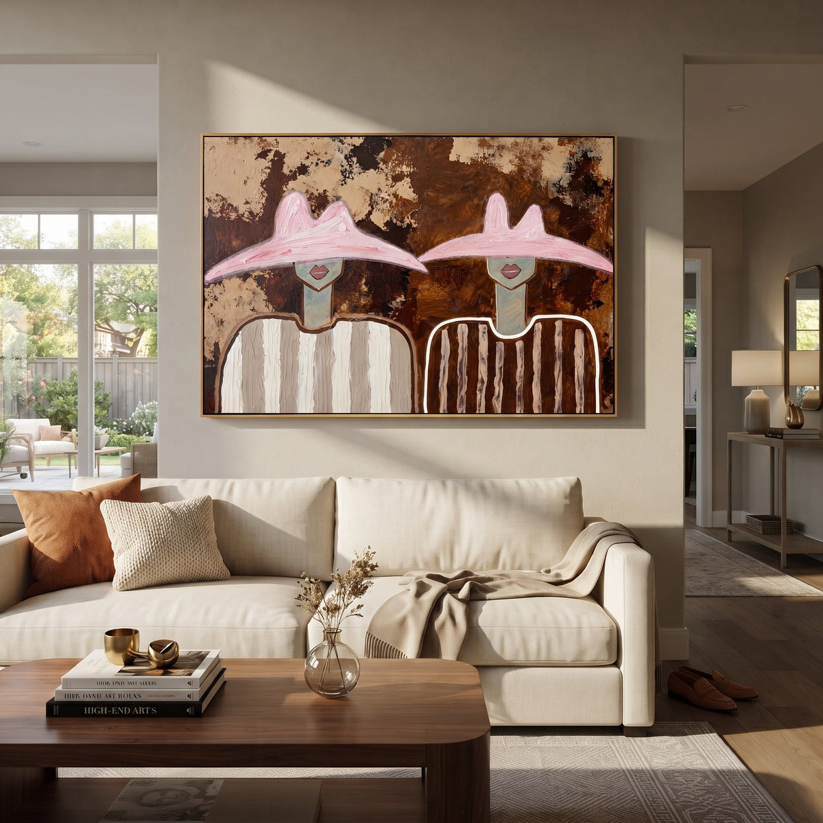 Pink Hats Meet Bark - Vintage Americana wall art image 1
