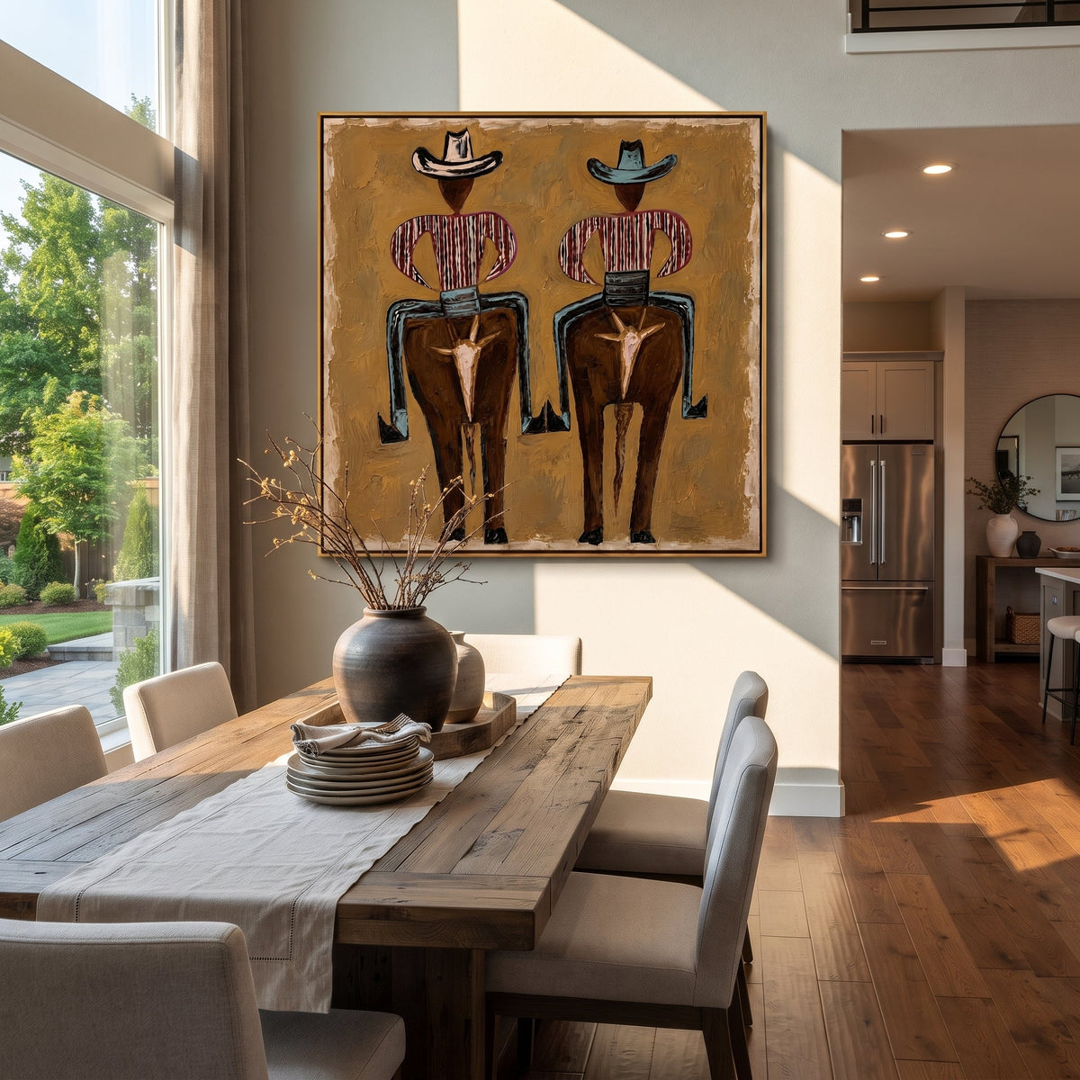 Two Figures Wear Saddles - Vintage Americana wall art image 4