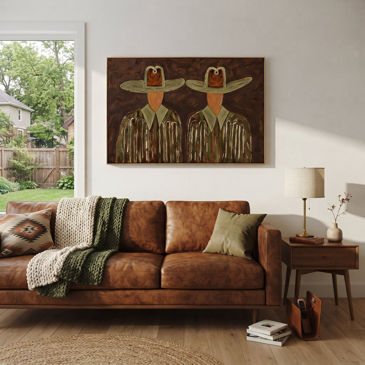 Green Hats Watch Together - Vintage Americana wall art image 4