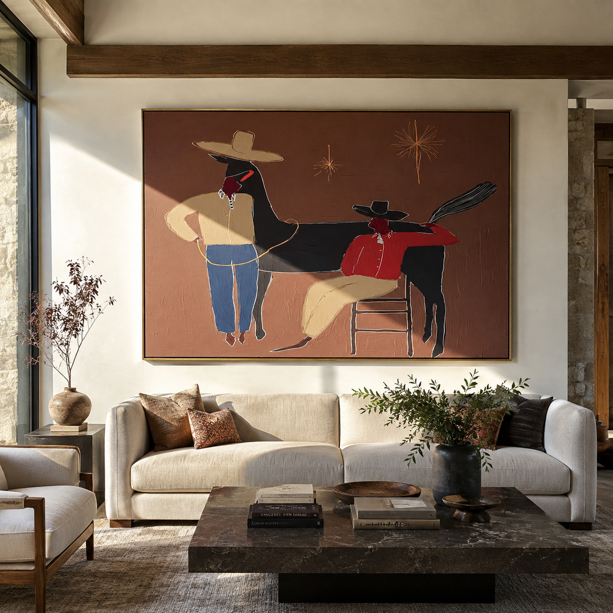 Three Shadows Share Rope - Vintage Americana wall art image 1