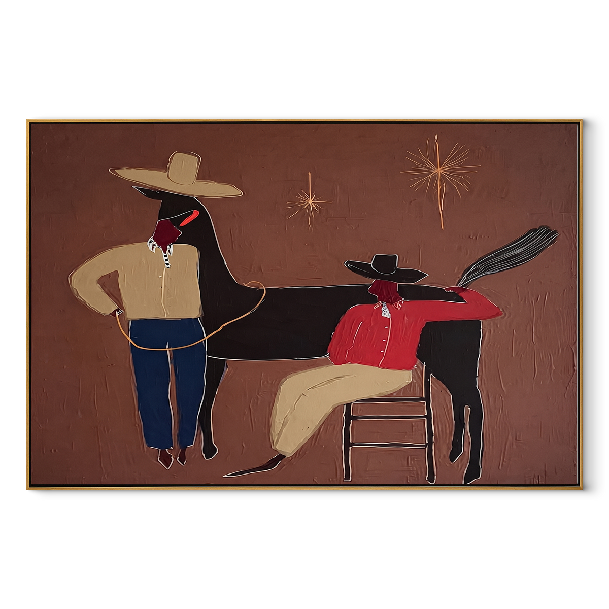 Three Shadows Share Rope - Vintage Americana wall art image 2
