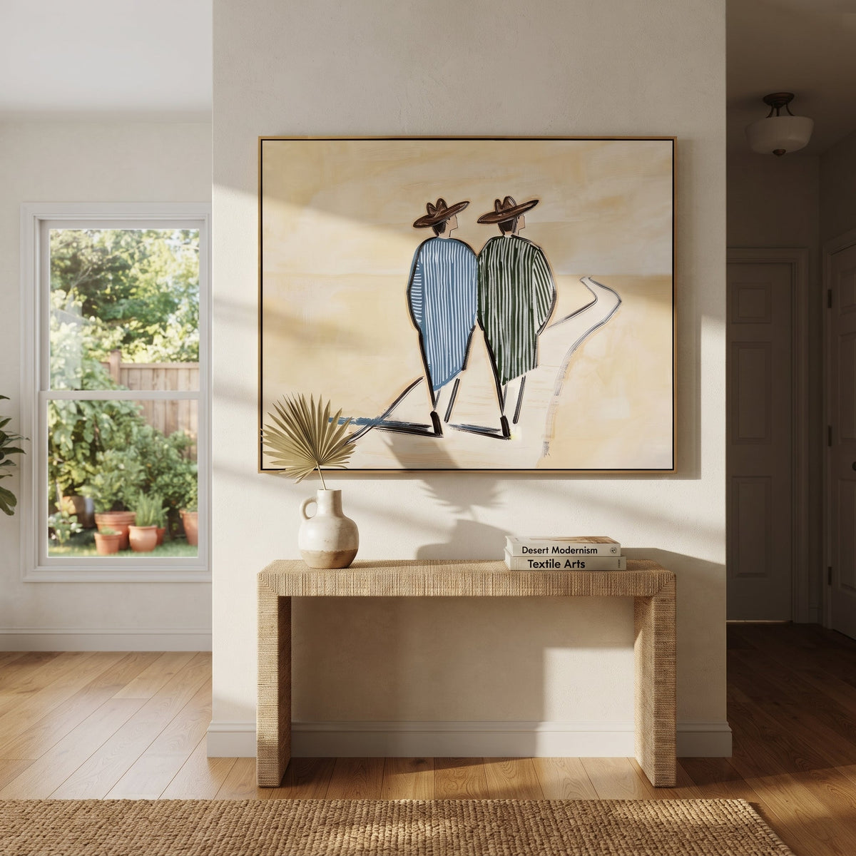 Two Figures Follow Road - Vintage Americana wall art image 3