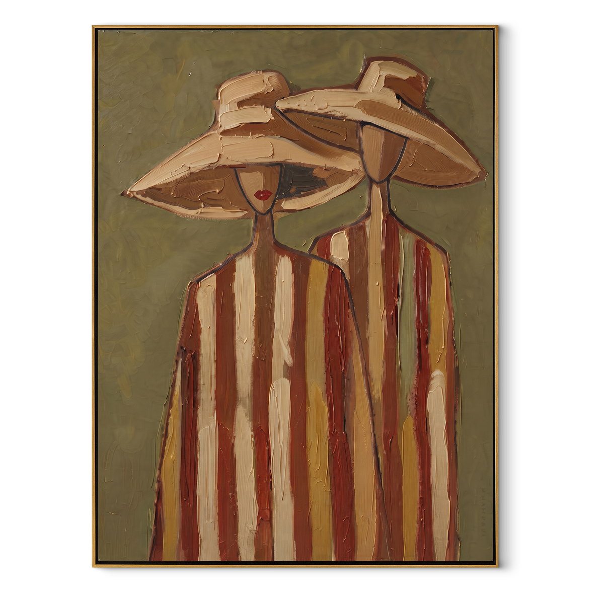 Tan Hats Lean Together - Vintage Americana wall art image 2