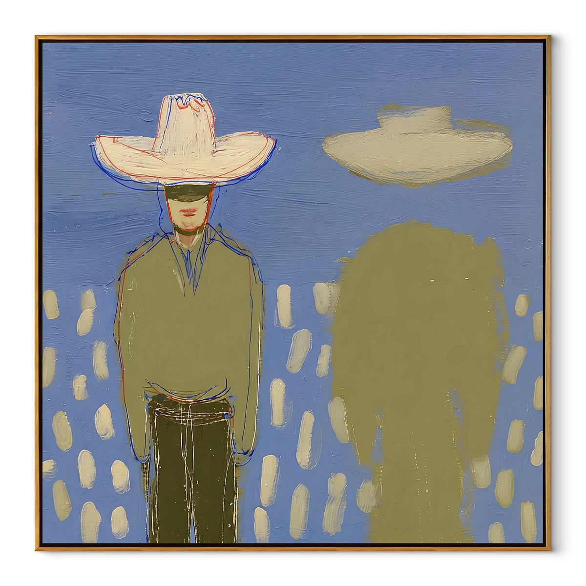 Green Shadow Follows Cowboy - Vintage Americana wall art image 2