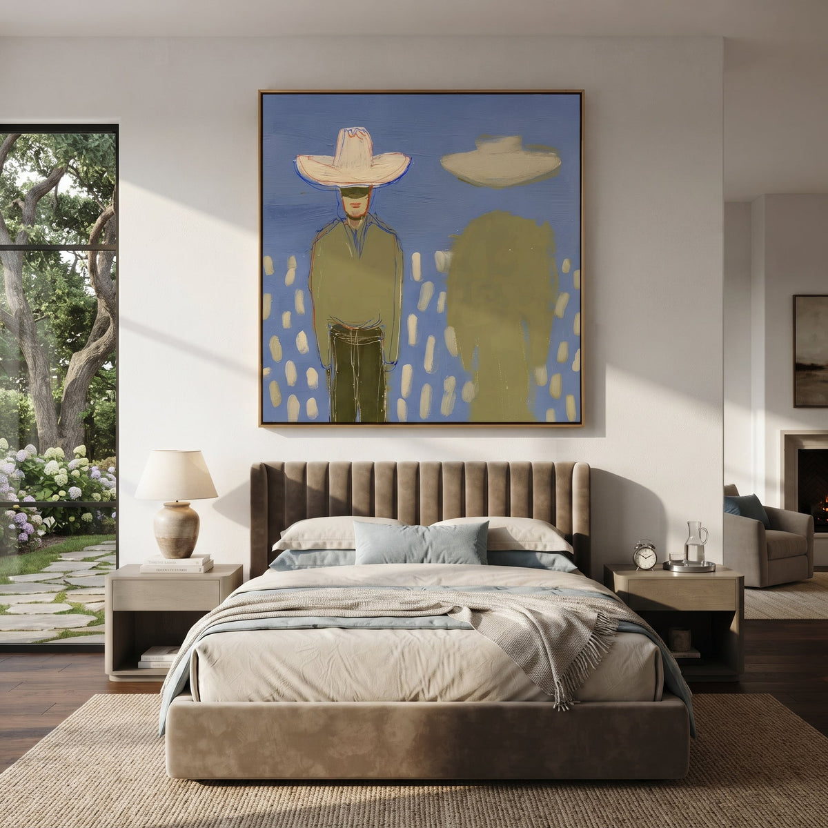 Green Shadow Follows Cowboy - Vintage Americana wall art image 5