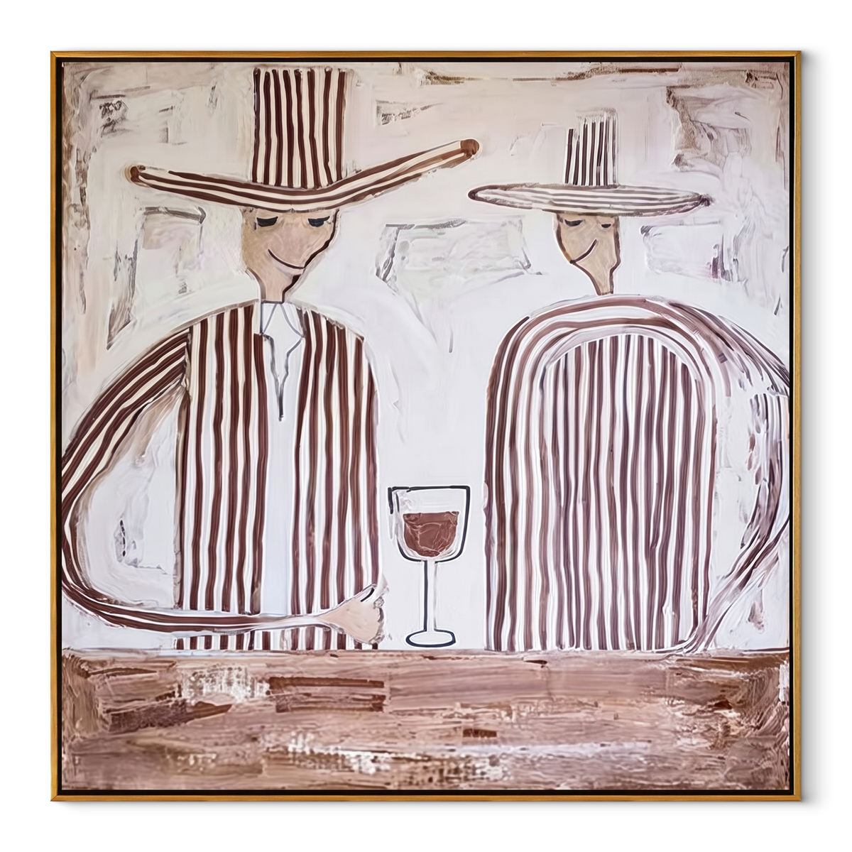 Wine Waits Between Stripes - Vintage Americana wall art image 2