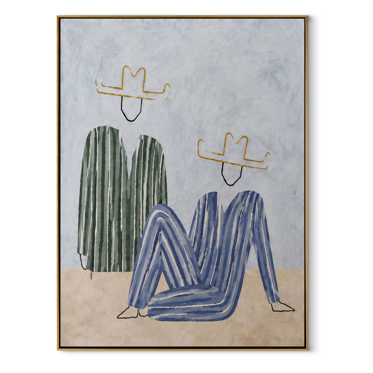 Blue Figure Sits Below - Vintage Americana wall art image 2