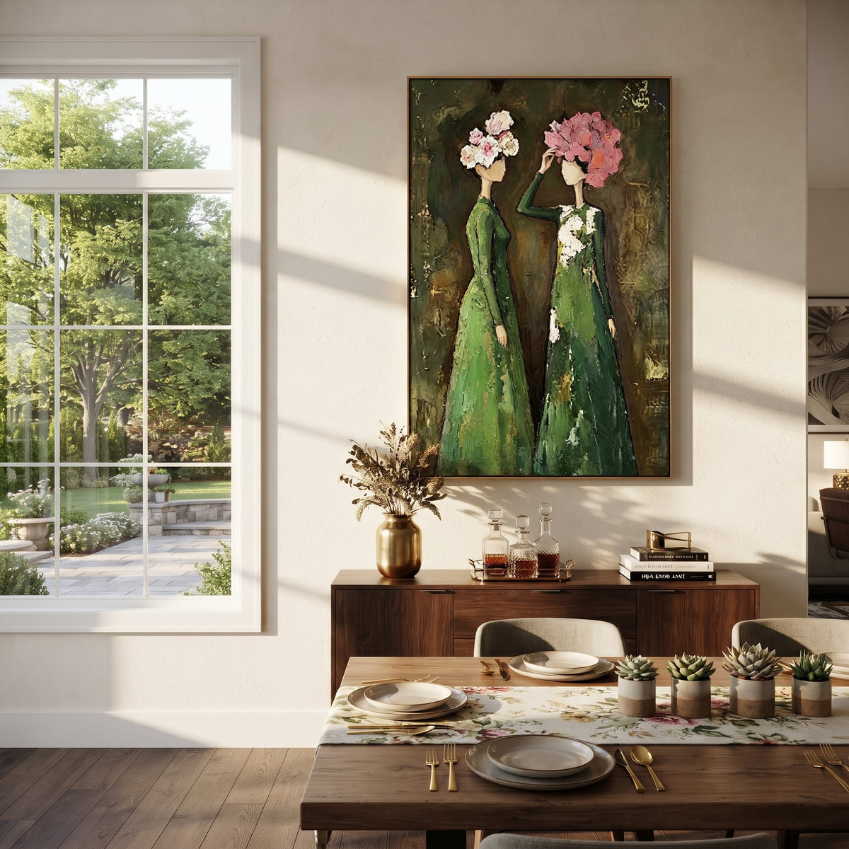 Bouquets Meet Under Green - Vintage Americana wall art image 5