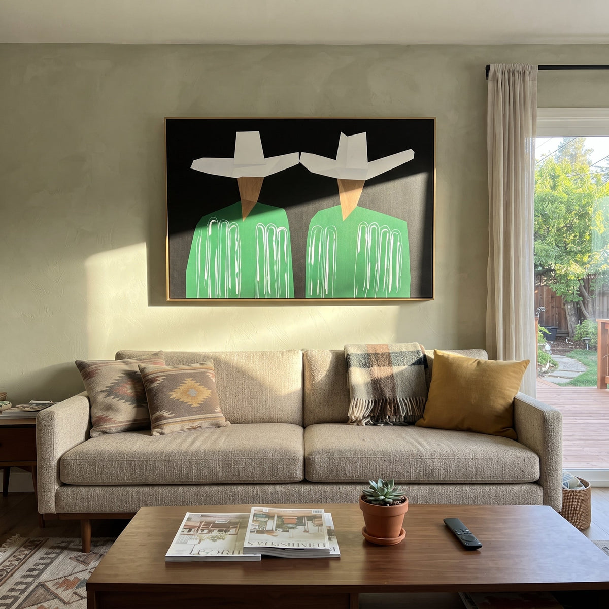 White Geometry Guards Green - Vintage Americana wall art image 6